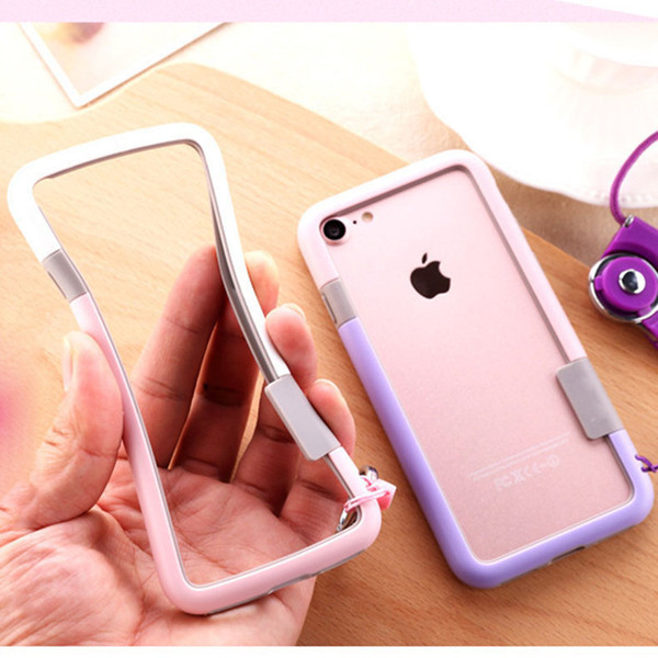 For iPhone 7 housing Double Color TPU Silicone Bumper Case Frame Cover For iPhone 7PLUS 6 6s plus mobile phone Protective Frame