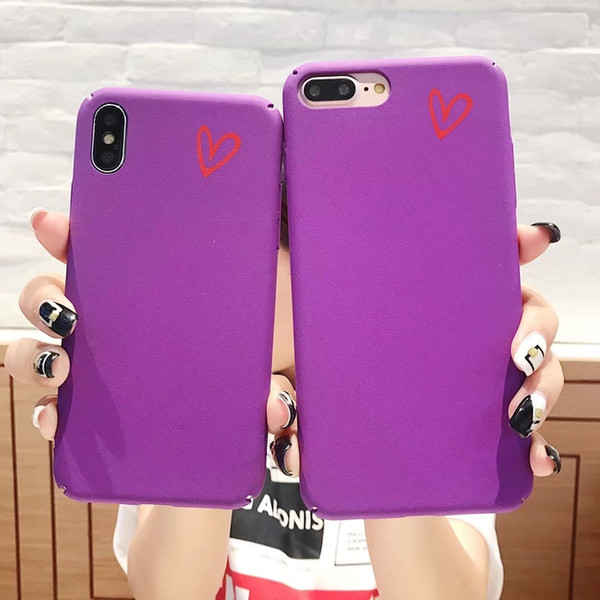 Violet Small Love IPhone8 Hand Shell Apple X/7plus/6s Personality Full Package Defence Fall Matting Men And Women Tide