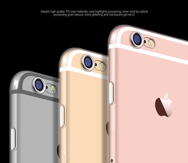 Clear phone Case for iphone 7 6 6s Cover Soft TPU Phone Case Shell with DUST CAP for Apple iphone 7 plus 6 5S SE