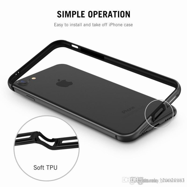 blueshineFor Silicone Metal Frame Case For Iphone 8 plus bumper for iphone 8 hard clear Luxury 2 in 1 Transparent Case