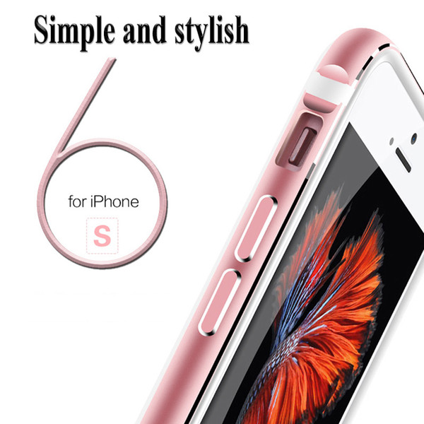 blueshine Aluminum + Silicone Bumper Case For iPhone 6 6s / 6 Plus 6S Plus Luxury Cover Metal Coque Rose Gold For iPhone6 Bag