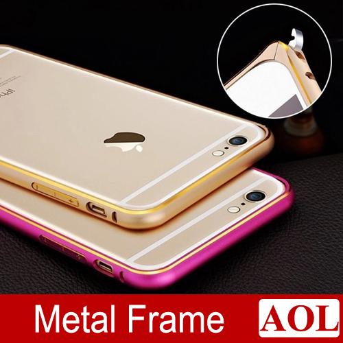 For iphone 6 / 6 Plus 5s Circle Arc No Screw Metal Double Color Bumper Bumper Luxury Aluminum Alloy Protective Case Cover 7 colors