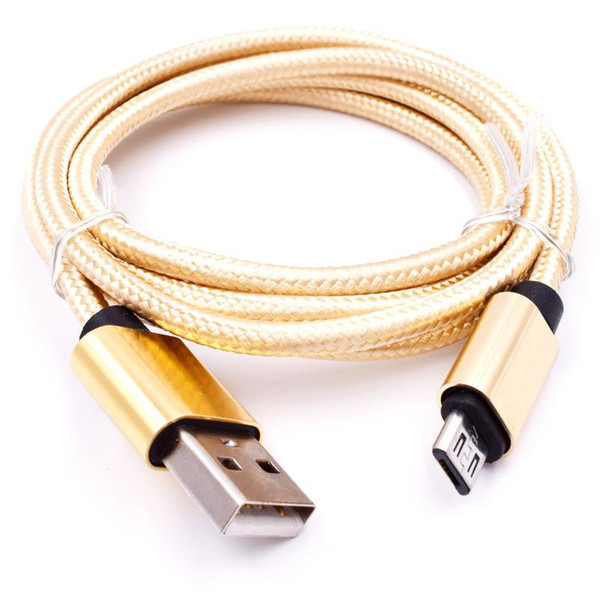 Braided Micro USB Charger Nylon Type C V8 Android Cable With Metal Head Plug For Samsung HTC Sony LG Phones No Package