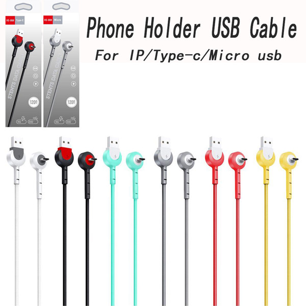 120cm USB Type C Cable Micro V8 Android usb Cable Phone Holder Charging Cord Sync DataCharger Cables adapter For Samsung Galaxy s8 S9 Plus