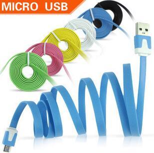 Mobile phone Cable 1M 3FT MICRO USB V8 Cable Flat Sync Noodles Data Sync Charging Cable for Mobile cell phone