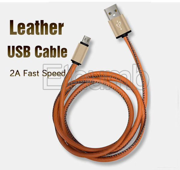 Micro USB Cable PU Leather colorful Data Line 2A Fast Charging Charger usb cable For Samsung Sony LG HTC xiaomi smartphone