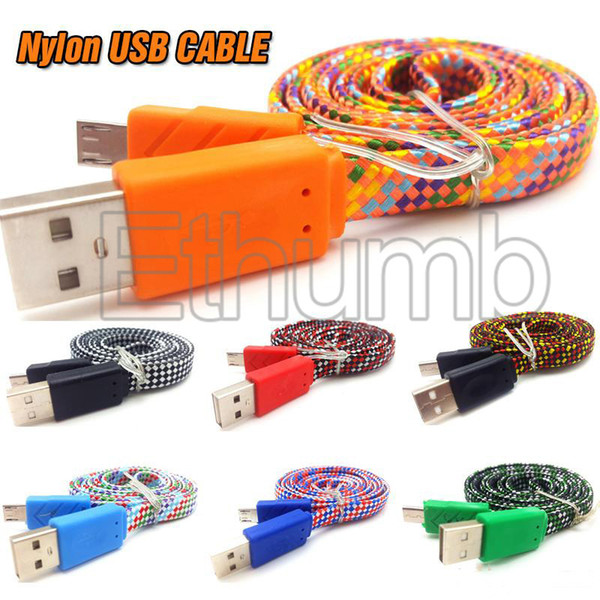 USB Cable High Speed Nylon Braided usb Cables Charging Durable 1M 3FT Nylon Woven Cords For Samsung HTC Sony LG