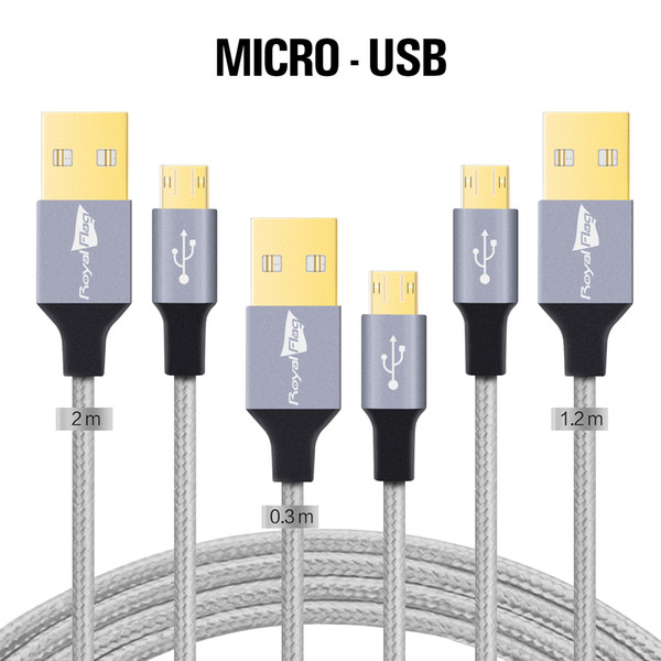 Micro USB Cable Reversible Micro USB Cable [3-Pack] 2M/1.2M/0.3M Nylon Braided Charging Data Sync Cables Cord for Samsung,Huawei and More