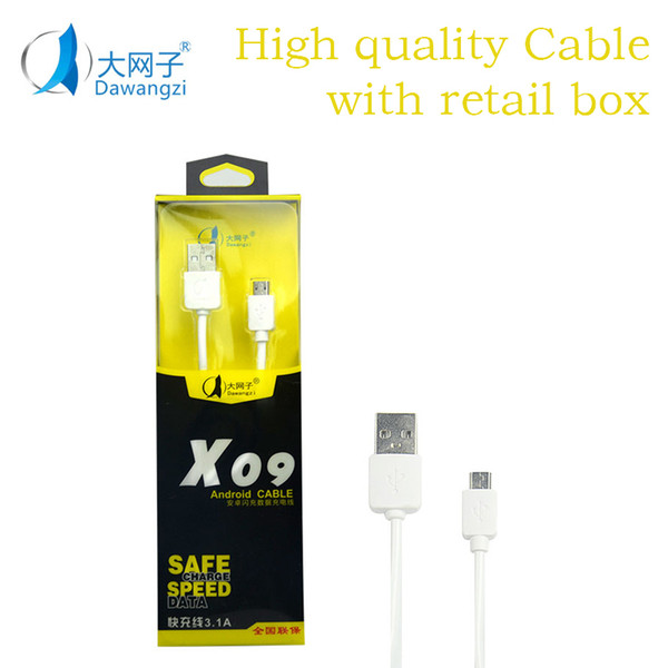 USB Micro Cable Android Charging Cord phone Macbook LG G5 Pixel Sync Data Charging Charger Cable adapte with retail box