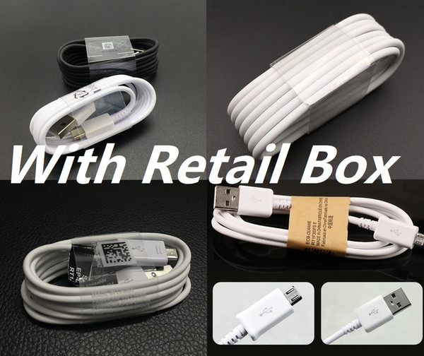 1M 3Ft Micro USB V8 Type C Sync Data Cable Charging Cords Charger Line With Retail Box Package for Samsung Galaxy S4 S6 S8 i 6 7 8 Plus X XS