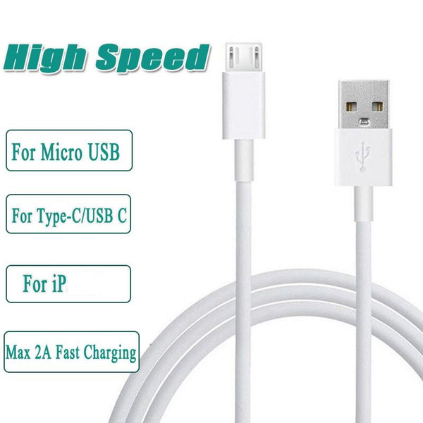 1M 3ft Fast Charging Type C Cable High Speed USB C Charger Micro V8 Cord for Android phone samsung s6 s8 s9 s10 LG G5 Huawei ip 6 7 8 X