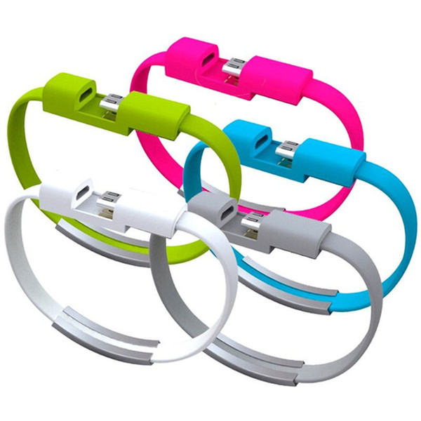 Bracelet Hand Wrist Data Sync Charger short Charging Hand hoop Wrist Bracelet style Cable For Micro V8 Android