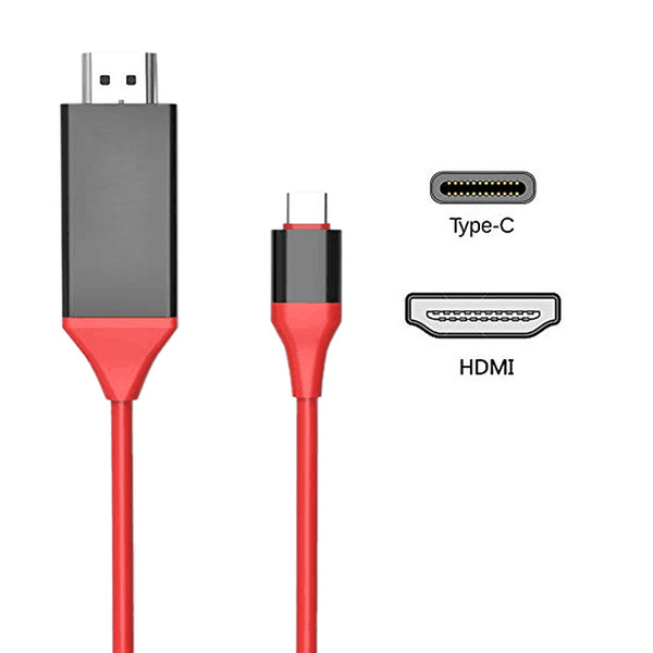 Type-C to HDMI Cable Male to Male 2m HD HDTV USB-C to HDMI Adapter for Macbook Samsung S8 Macbook