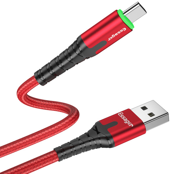 Essager 3A USB Type C Cable For Samsung S9 Oneplus 6 t Xiaomi mix 3 LED Fast Charging USBC Type-c Data Cable USB-C Charger Cord