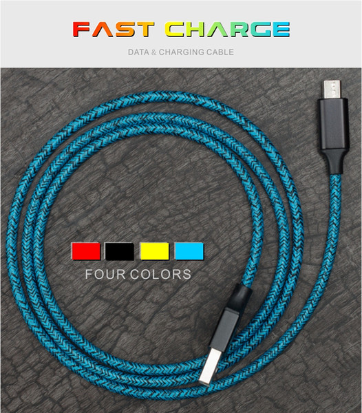 High Quality Extend Braided Denim Braided Nylon Cord Fast USB Charging&Sync Cable Type-C Wire Compatible with iP X 8 Samsung Galaxy Note