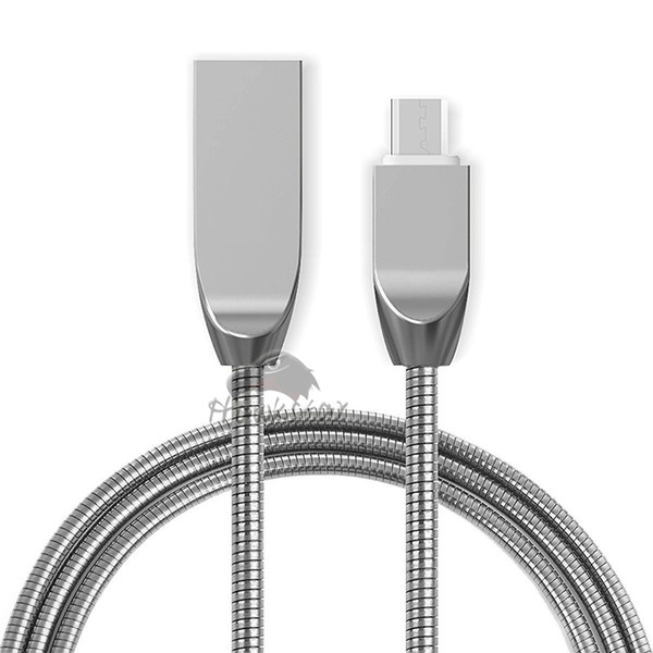 Metal Micro USB Cable 3.3ft(1m) Quick Charge Stainless Steel Braided Cord For i5/i6/i7 Samsung S8 S7 S6 Note 5 Android Mobile Phone