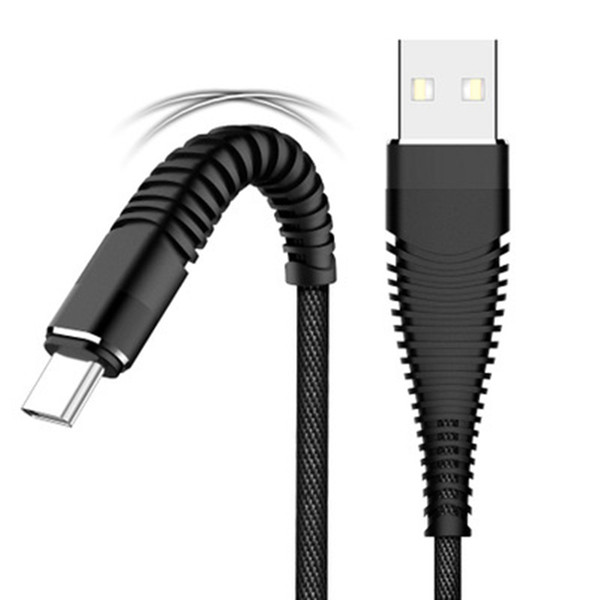 1M Flexible USB Cables High Tensile 2A Charging Lines Data Cables Nylon Braid Type-C Cable For Phone iPad Samsung Huawei Charger Sync Cables