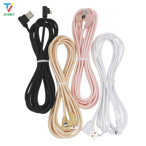 500pcs braided elbow Data Line charger 0.25m 1m 2m 3m For Android pin5 type-c Fast Charger USB-C Cord Micro USB Type C Cable For Phone Cable