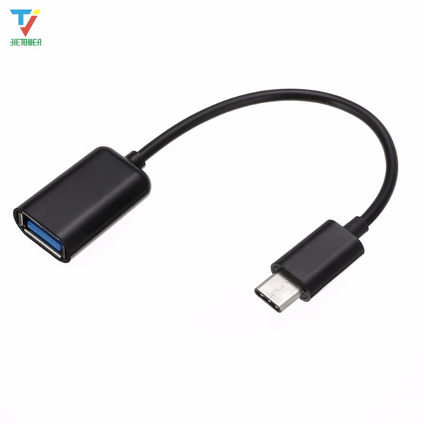 New Type C OTG Cable Adapter USB 3.1 Type-C Male to USB 2.0 A Female OTG Data Cable Cord Adapter White/Black 16.5cm