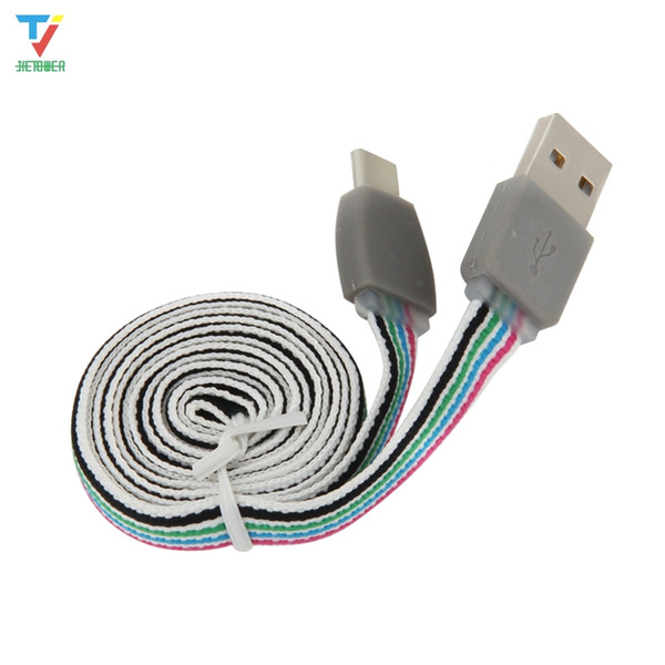 100pcs/lot cotton data line charger 1m For Android pin5 type-c Fast Charger USB-C Micro USB Type C Cable For Phone Cable