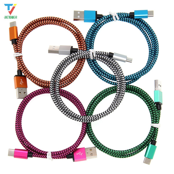 100pcs/lot 1 m/2m/3m Serpentine Braided Data cable Type-c/micro usb Android Cable for Xiaomi Samsung HTC