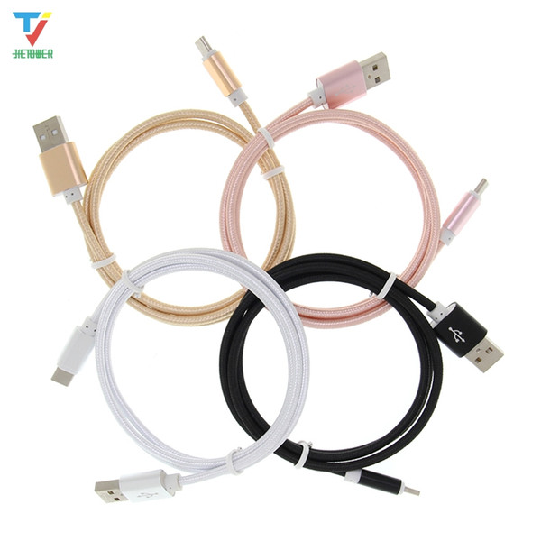 100pcs/lot 25cm/1m/1.5m/2m/3m colorful nylon braided long cable For Fast Charger USB-C Cord Micro USB Type C Cable For Phone Cable