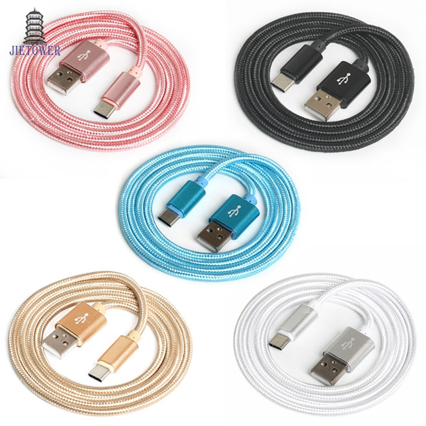 300pcs/lot Nylon USB Type C/Micro USB Data Sync Charger Cable for ZenPad 3s Z582KL for BLU Pure XR, Vivo Type C USB 3.1 Charging Cable