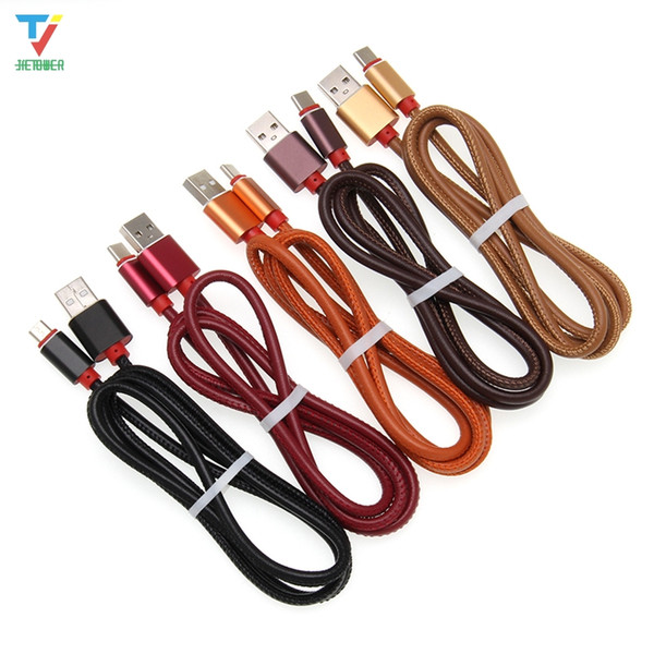 500pcs/lot Leather Data Line charger 0.25m 1m For Android pin5 type-c Fast Charger USB-C Cord Micro USB Type C Cable For Phone Cable