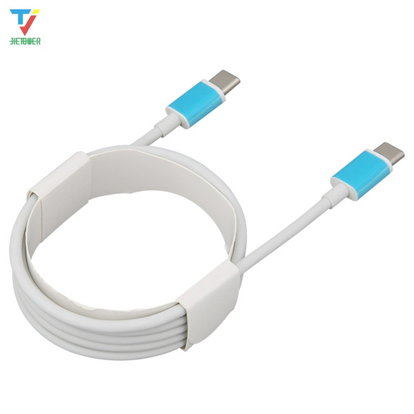 500pcs/lot 1m 2m typec to typec White Round cable Charging data line fit for Android micro usb 5pin type-c for Samsung General purpose