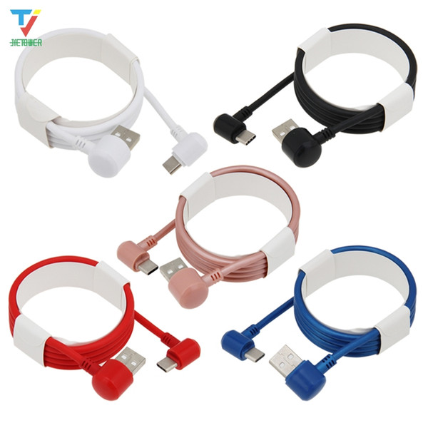 500pcs/lot 1m 2m 3m Elbow Data Line Charging data line fit for Android micro usb 5pin type-c for Samsung General purpose high quality