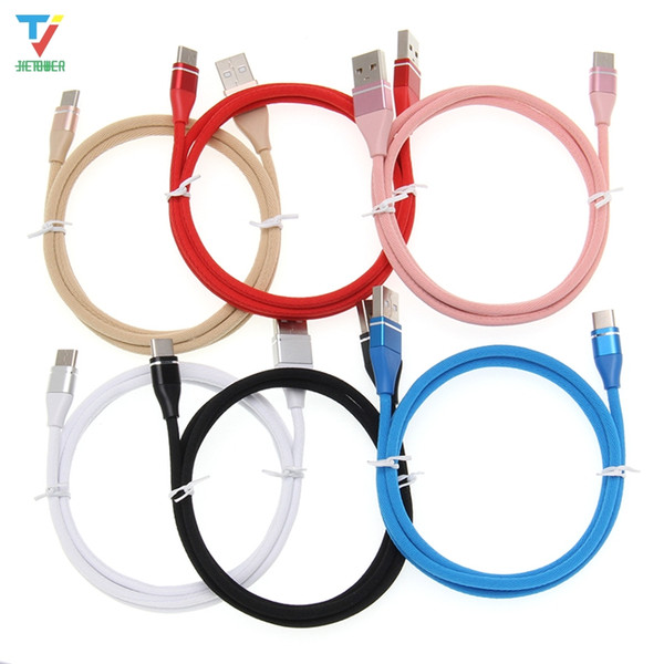 100pcs/lot 0.25m 1m 2m 3m Meteor Fabric cable For Android pin5 type-c Fast Charger USB-C Cord Micro USB Type C Cable For Phone Cable