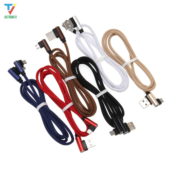 100pcs/lot 0.25m 1m 2m 3m elbow fabric cable For Android pin5 type-c Fast Charger USB-C Cord Micro USB Type C Cable For Phone Cable