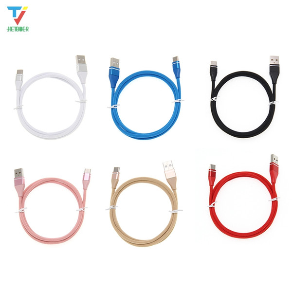 500pcs/lot 0.25m 1m 2m 3m Meteor Fabric cable For Android pin5 type-c Fast Charger USB-C Cord Micro USB Type C Cable For Phone Cable