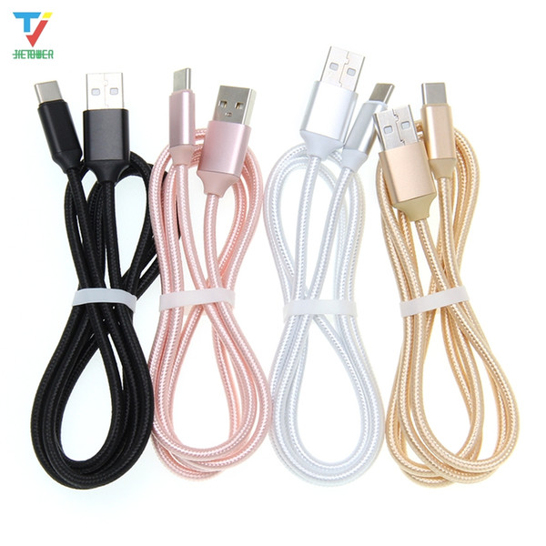 100pcs New Shell Braided Data Line charger 0.25m 1m For Android pin5 type-c Fast Charger USB-C Cord Micro USB Type C Cable For Phone Cable