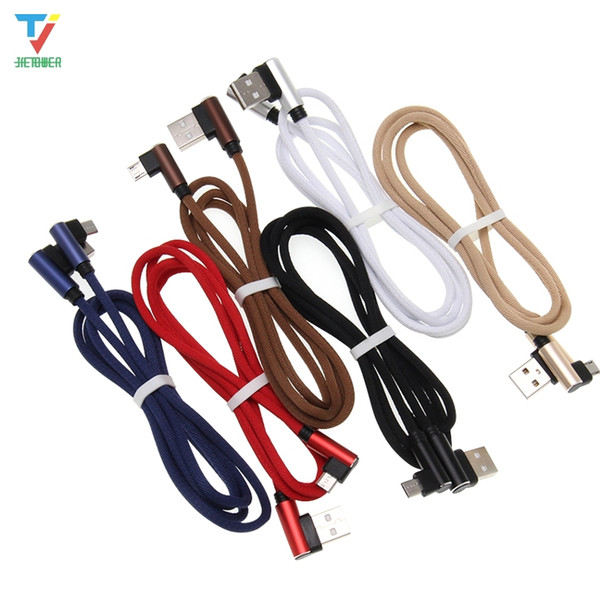 100pcs/lot 1m 90 degree Elbow Micro USB for Samsung Mobile Phone Charge Cord for samsung s4 s5 s6