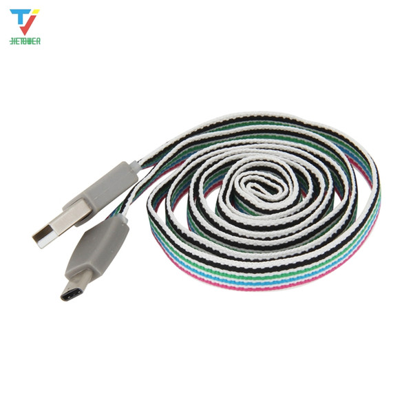 1000pcs/lot cotton data line charger 1m For Android pin5 type-c Fast Charger USB-C Micro USB Type C Cable For Phone Cable