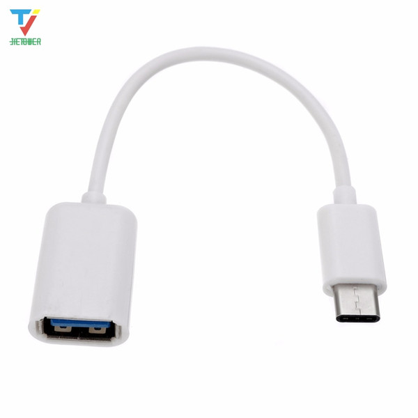 1000pcs/lot New Type C OTG Cable Adapter USB 3.1 Type-C Male to USB 2.0 A Female OTG Data Cable Cord Adapter White/Black 16.5cm