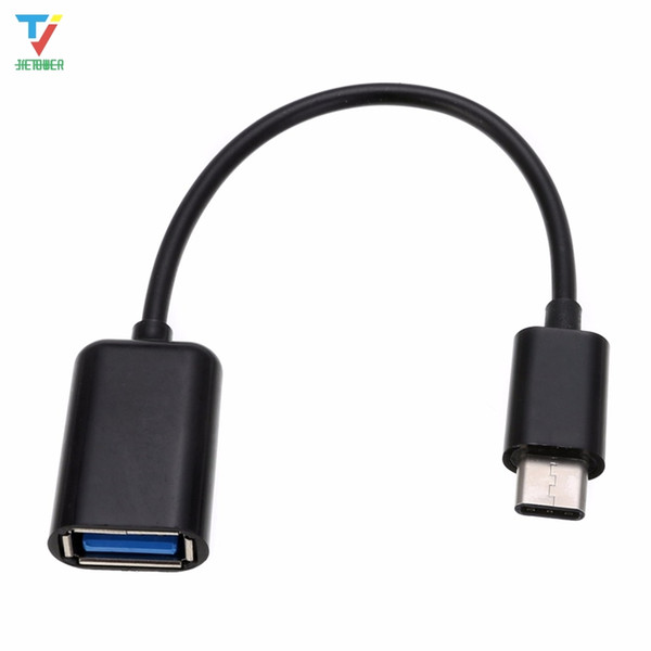 500pcs/lot New Type C OTG Cable Adapter USB 3.1 Type-C Male to USB 2.0 A Female OTG Data Cable Cord Adapter White/Black 16.5cm