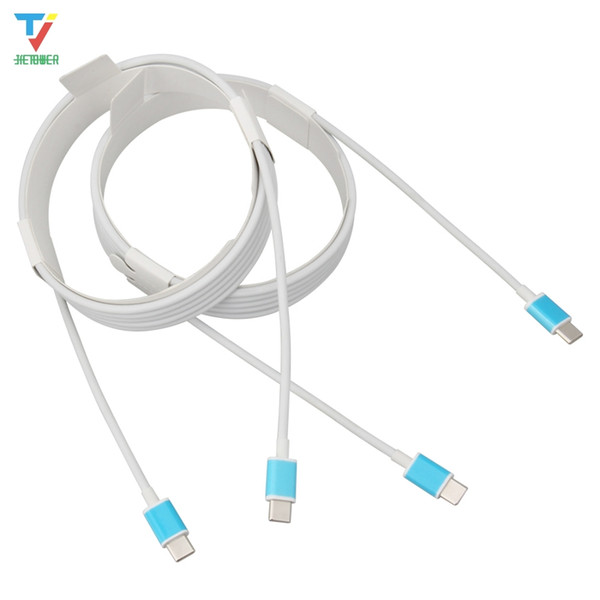 100pcs/lot 1m 2m typec to typec White Round cable Charging data line fit for Android micro usb 5pin type-c for Samsung General purpose