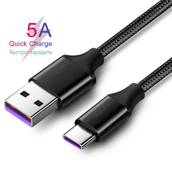 5A USB Type C Data Charging Cable For SamSung Galaxy S9 S8 Plus Xiaomi 6 Fast Charge For Huawei P20 Mate 9