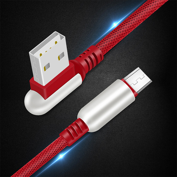 L-Shape Elbow Micro USB Charging Cables For Samsung Huawei Xiaomi Mi 4 Redmi 5 Plus 4X 4A 5A Note 4 4X