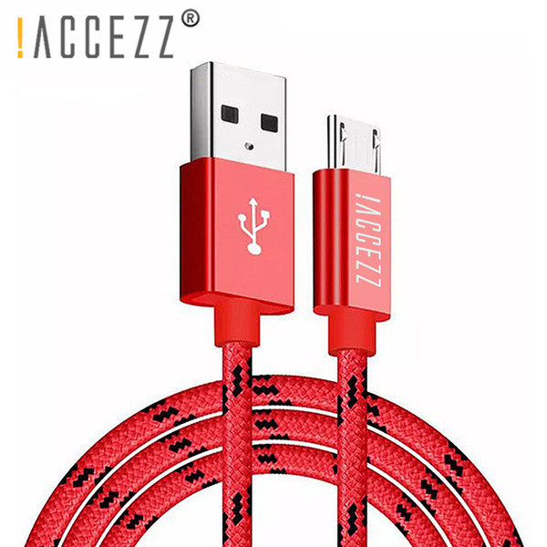 !ACCEZZ Nylon Micro Usb Charging Cable For Xiaomi Redmi Huawei Samsung LG Charge Cables Android Mobile Phone Charging Data Cord Whosale