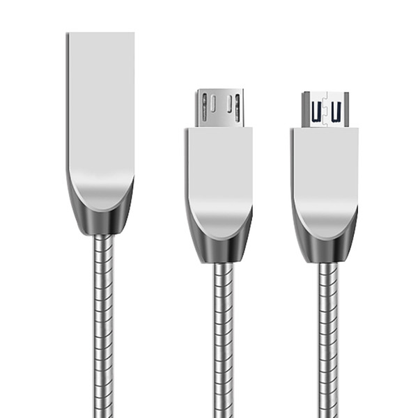 Zinc Alloy Spring Micro USB Cable 1M 3Ft Fast Charging and Sync Data Cable for Samsung LG