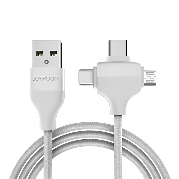 JOYROOM 3in1 USB Cable 1.2M Braided Copper Sync Data & Charging USB Cable for Samsung S9 LG G7