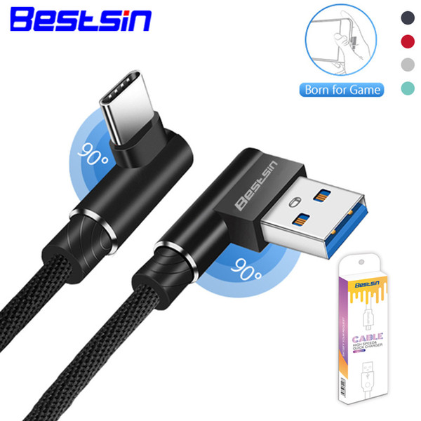 Bestsin 90 Degree Double Elbow Charger Sync Data Cable Samsung Galayxy S9 S8 Plus Note 8 Iphone X