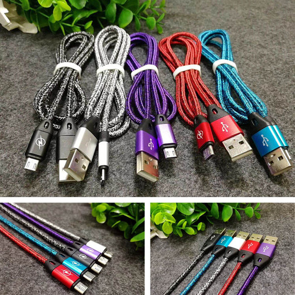 New Hot Sale Micro USB Cable 1M 3FT High Quality Charging Braided Cables for Samsung Android Smart Phones