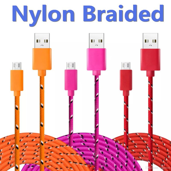 usb-cable MICRO-s7-edge s7 s6-high-speed nylon braided cables charging sync data durable 3ft 6ft 10ft nylon woven cords for htc sony