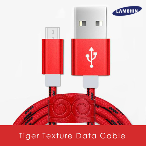 Byloly 3FT 5FT 6FT Tiger Stripe Braid USB Cable Data Fast Charging Cable for v8 Android Type C with Retail Packing