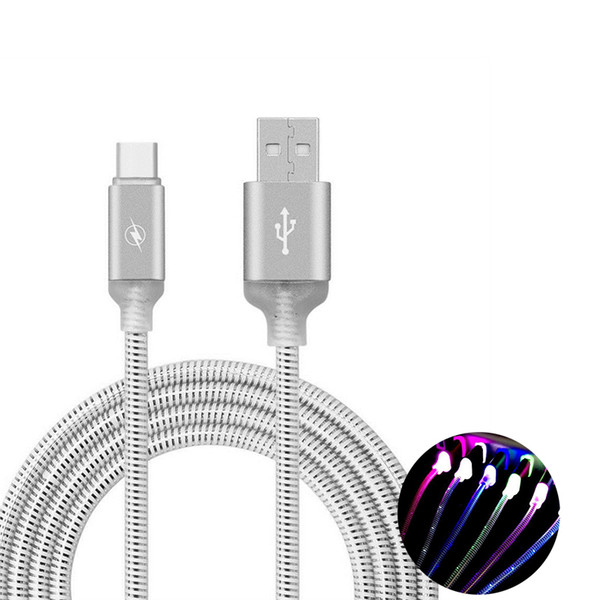 LED Lumines cent Cable For Android type-c Fast Charge USB Data Cable Android Microusb Charging Cellphone Cable