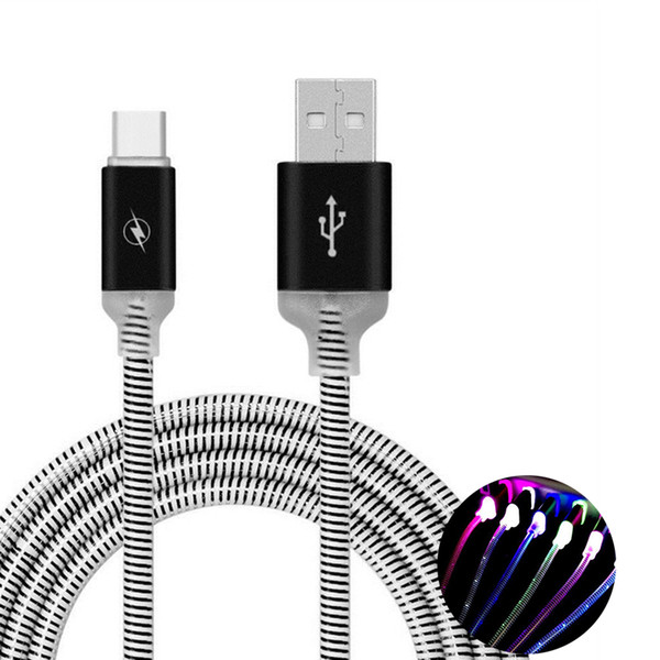 LED Lumines cent Cable For iPhone Android type-c Fast Charge USB Data Cable Android Microusb Charging Cellphone Cable